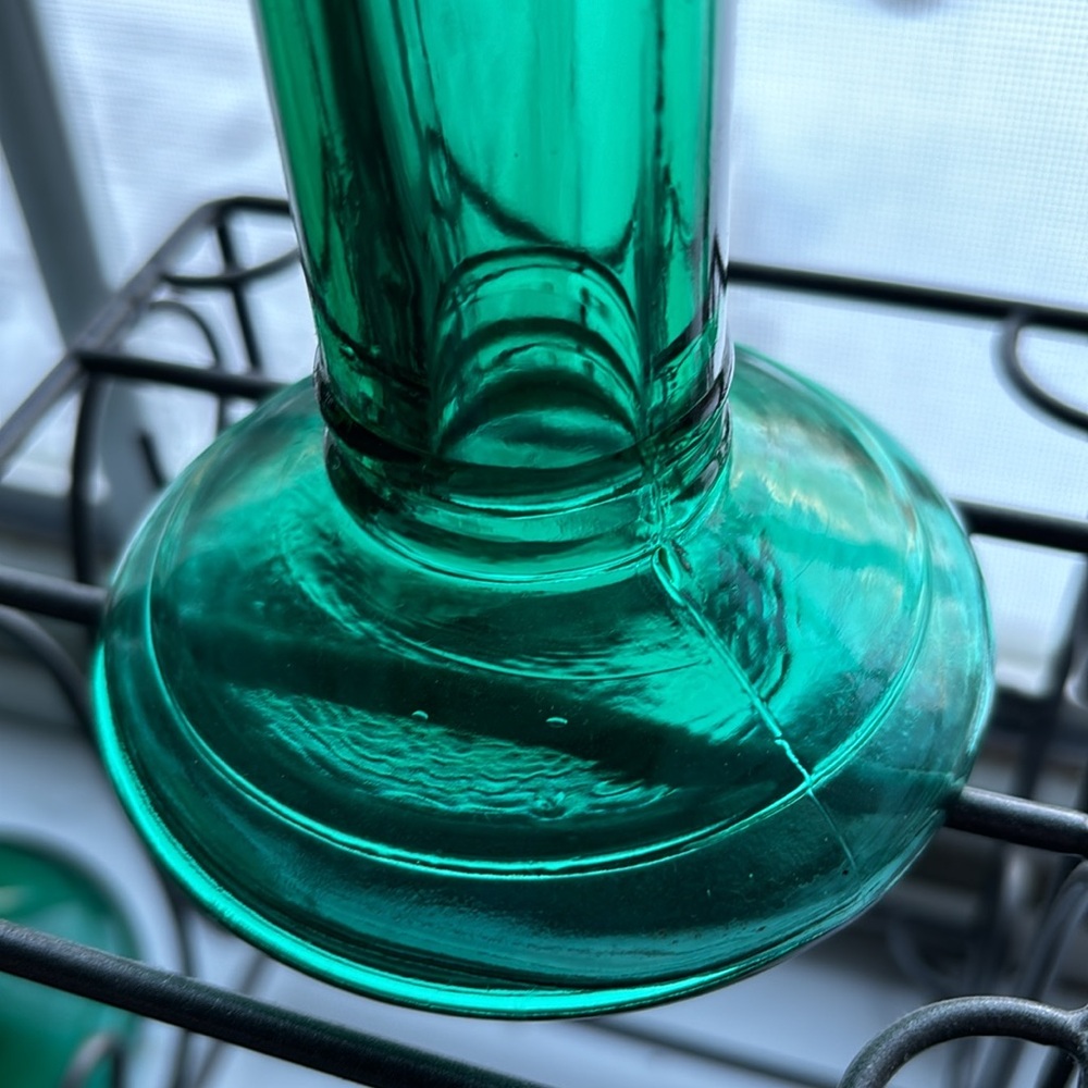 Glass Taper Candle Holders/ Bud Vase Emerald Jade green NWOT “Gorgeous Designs” - Picture 7 of 16